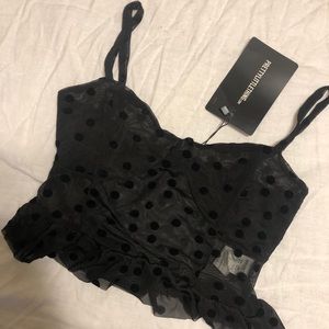 PrettyLittleThing Mesh Bustier Top
